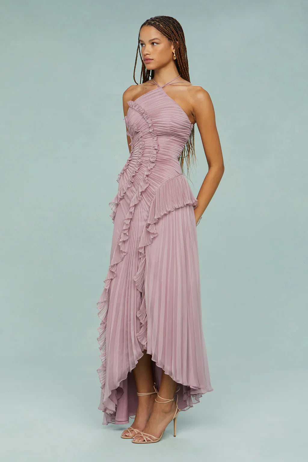 Vestido Assimétrico Tendência Modern Lilac