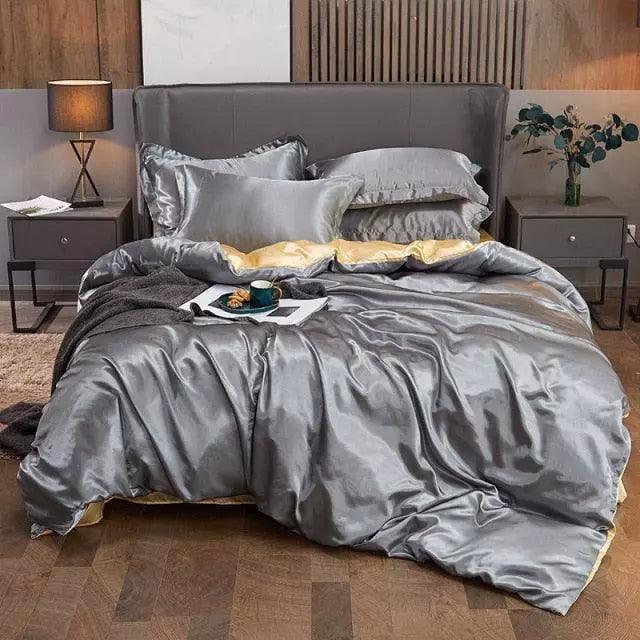 Conjunto de Roupas de Cama de Cetim Funnry™ - 4 unidades SUPER SOFT