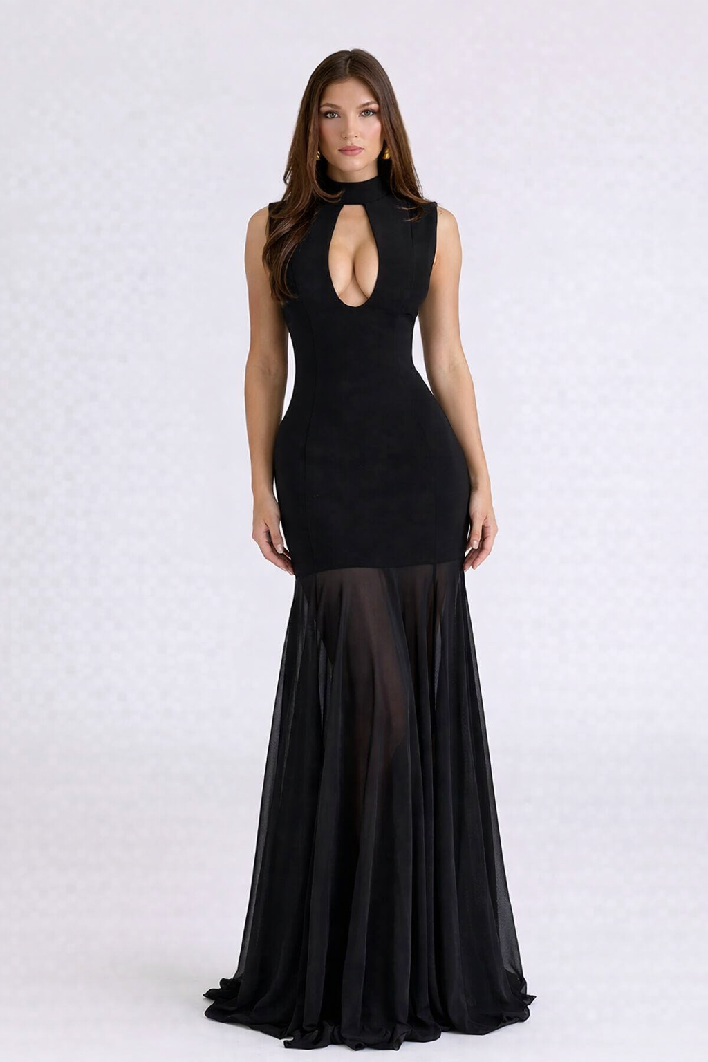 Vestido Longo Com Tule Modern Jholie