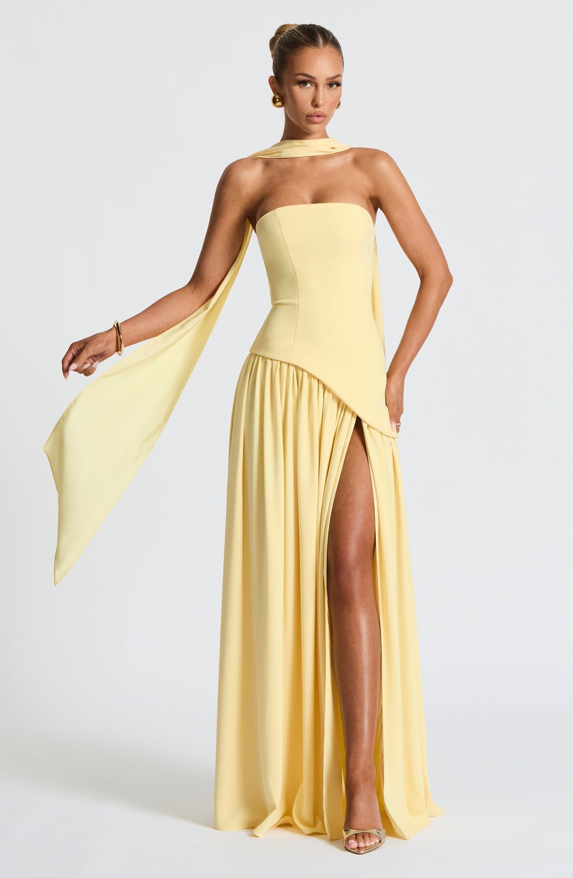 Vestido Longo Sem Alças Elegante Modern Mya