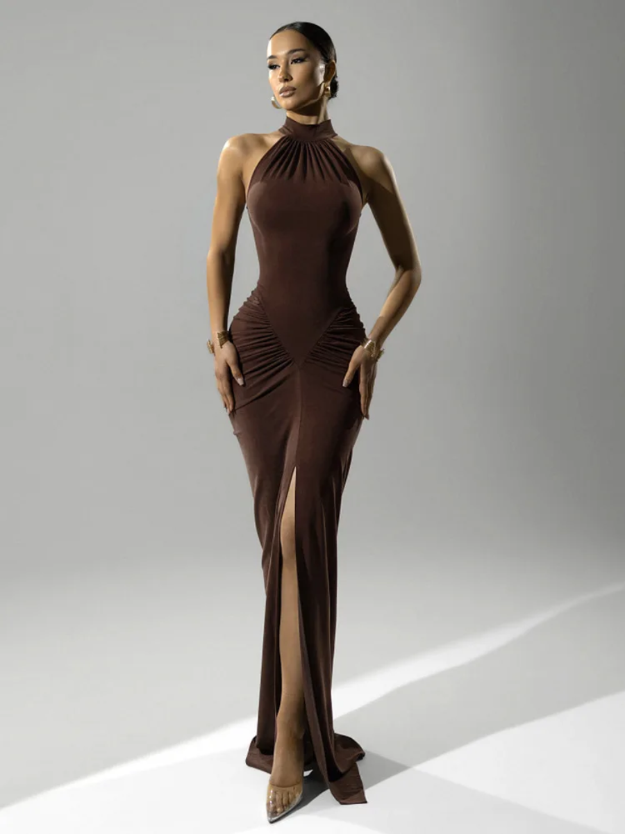 Vestido Longo com Fenda Frontal Modern Madelyn