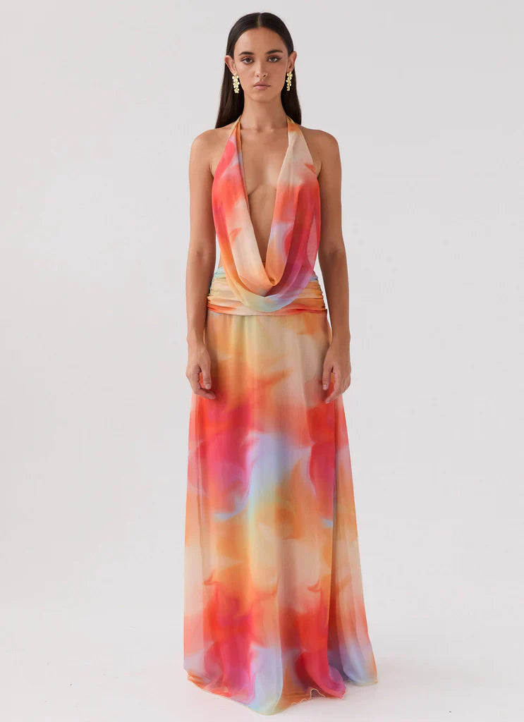 Vestido Longo Decote Frontal Modern Serena