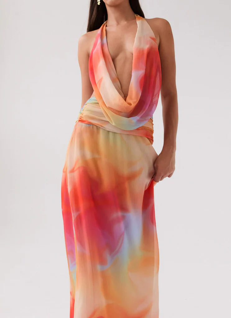 Vestido Longo Decote Frontal Modern Serena