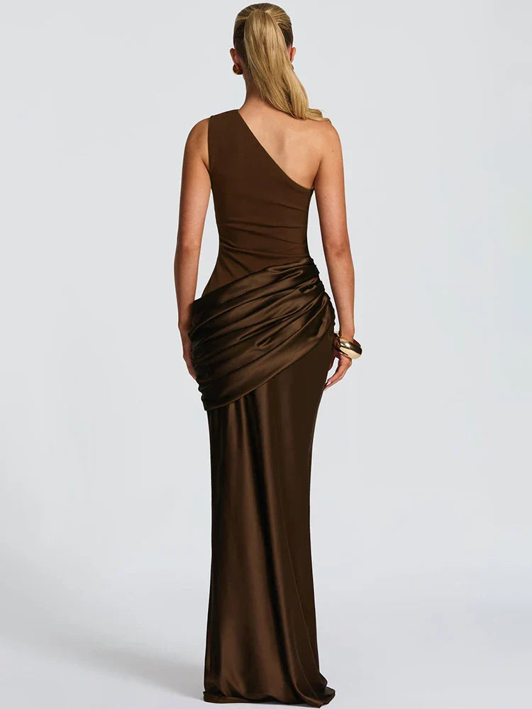 Vestido Longo Sereia em Cetim Modern Azura