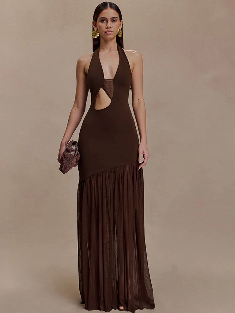 Vestido Longo com Tule Modern Fiorenza