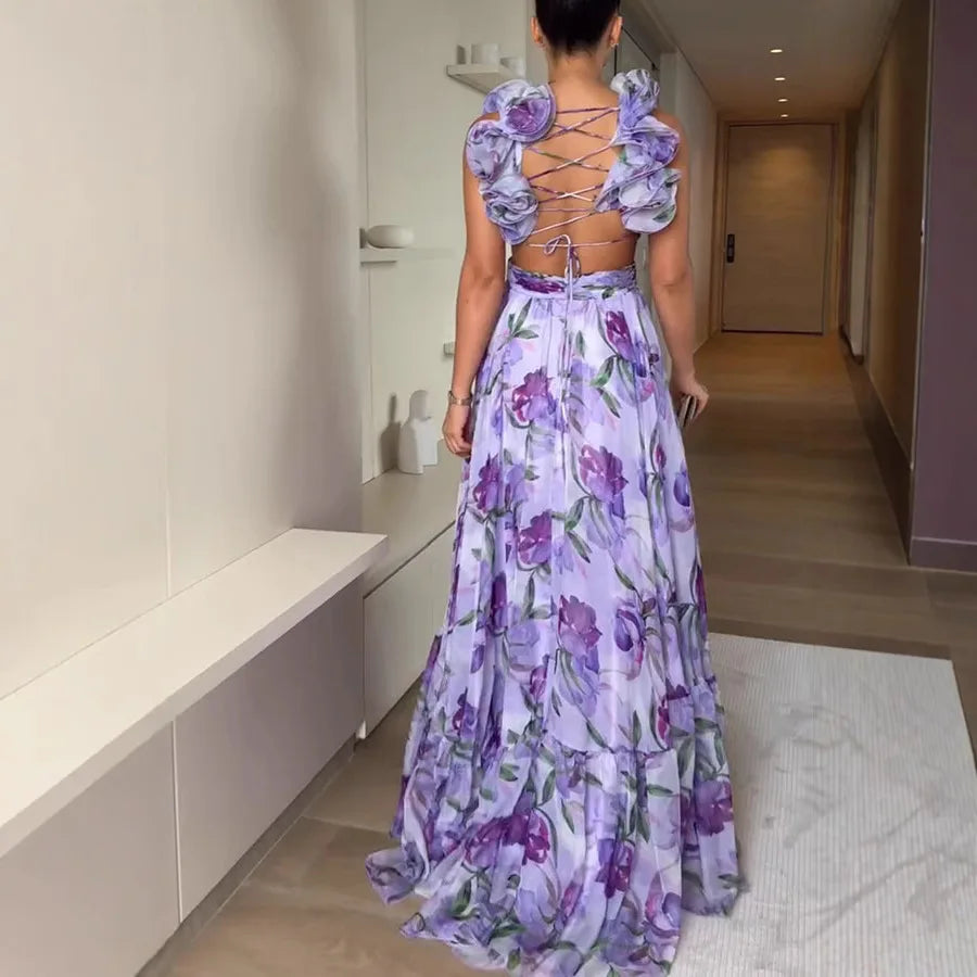 Vestido Longo Floral Modern Lumara