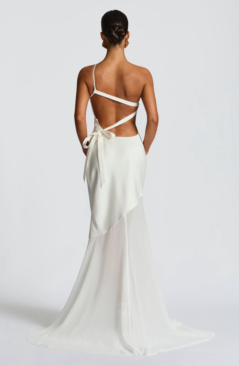 Vestido Longo Cetim Costas Aberta Modern Allure