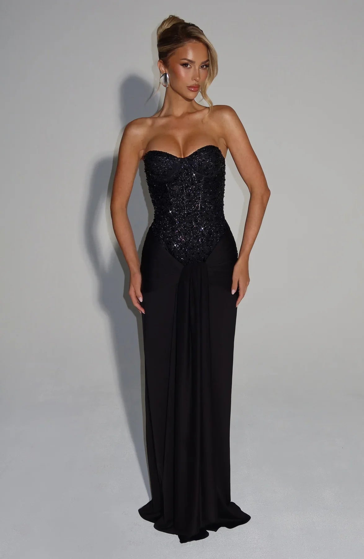 Vestido Longo Corselet de Paetê Modern Dálya