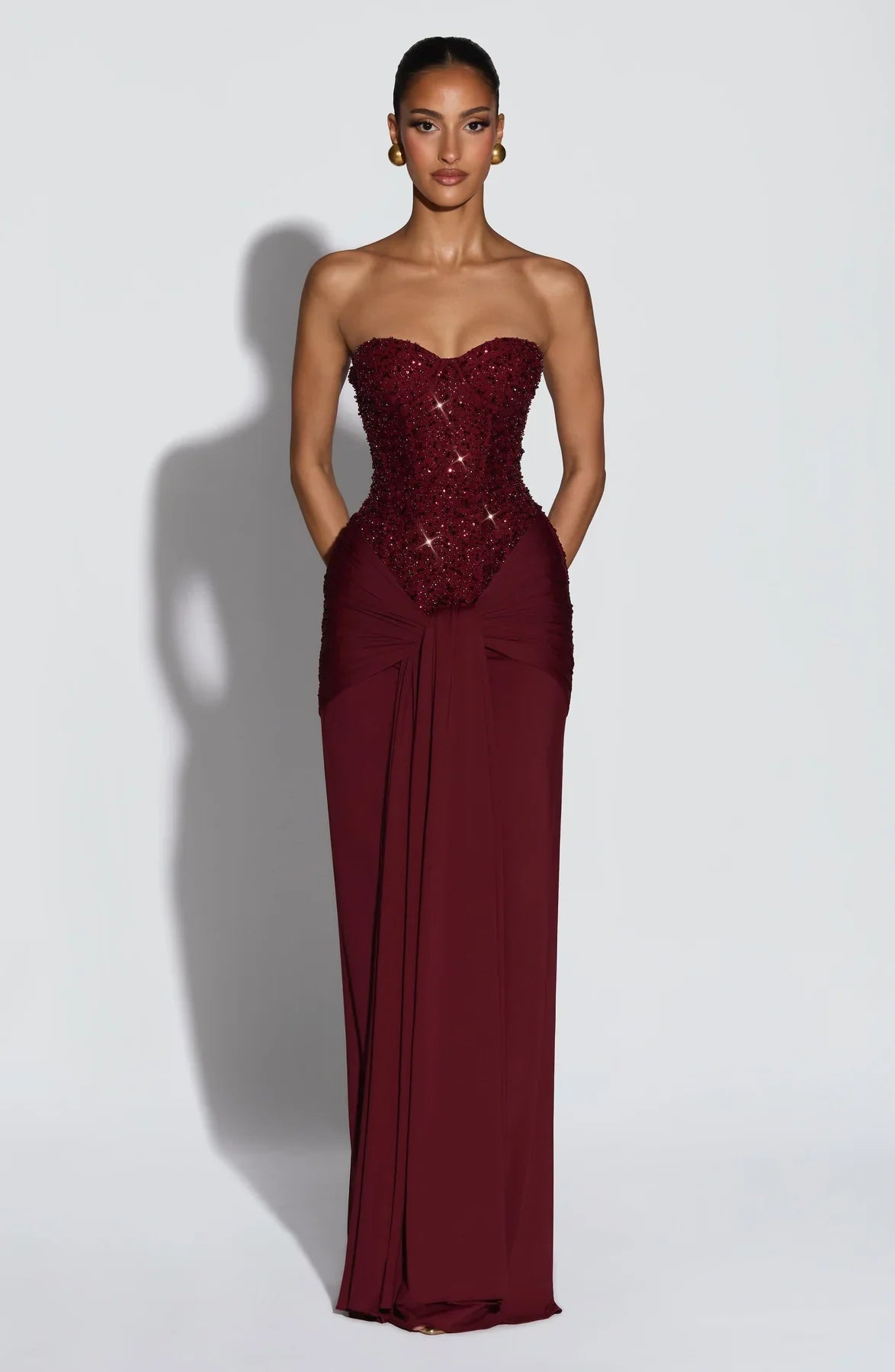 Vestido Longo Corselet de Paetê Modern Dálya
