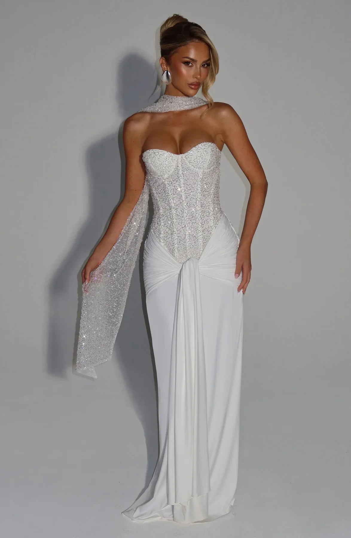Vestido Longo Corselet de Paetê Modern Dálya