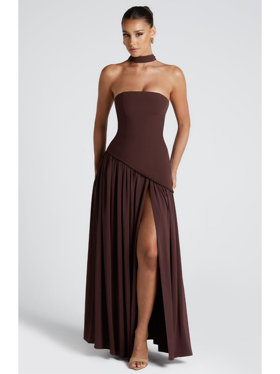Vestido Longo Sem Alças Elegante Modern Mya