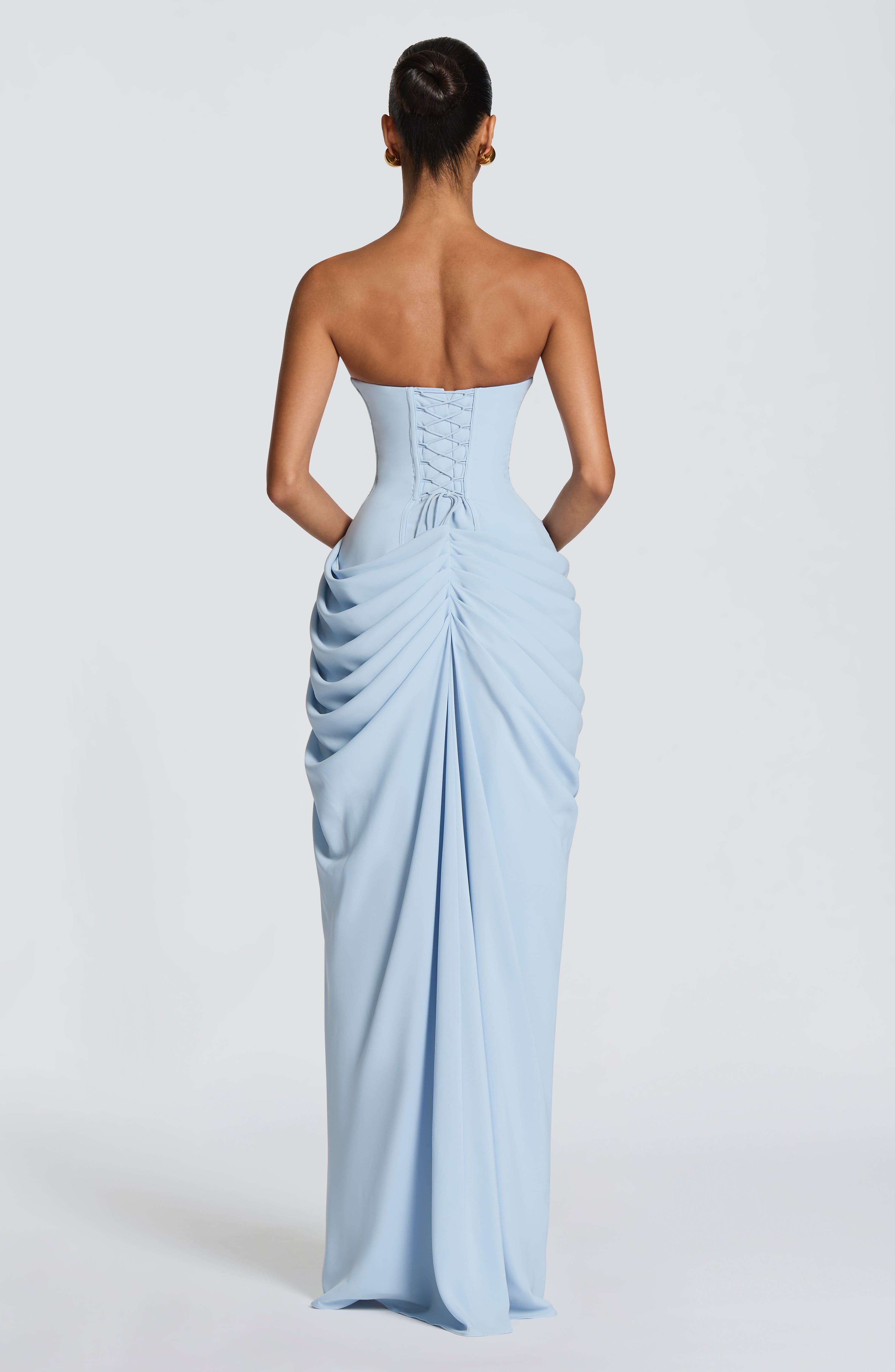 Vestido Longo sem Alças com Fenda Modern Cyra
