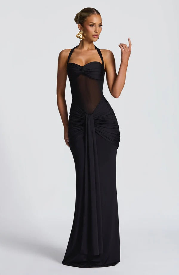 Vestido Longo Com Amarração Frontal Modern Vixen