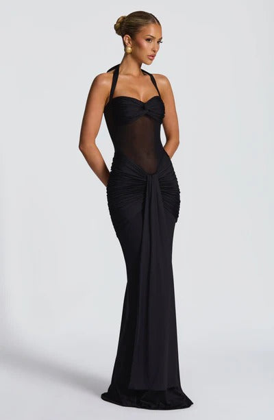 Vestido Longo Com Amarração Frontal Modern Vixen