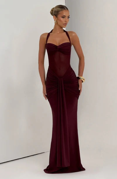 Vestido Longo Com Amarração Frontal Modern Vixen