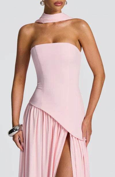 Vestido Longo Sem Alças Elegante Modern Mya