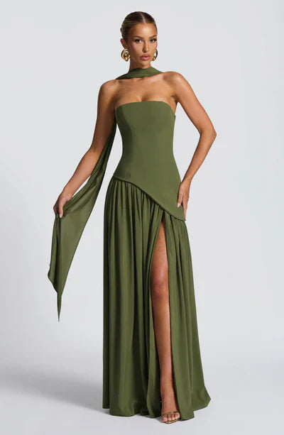 Vestido Longo Sem Alças Elegante Modern Mya
