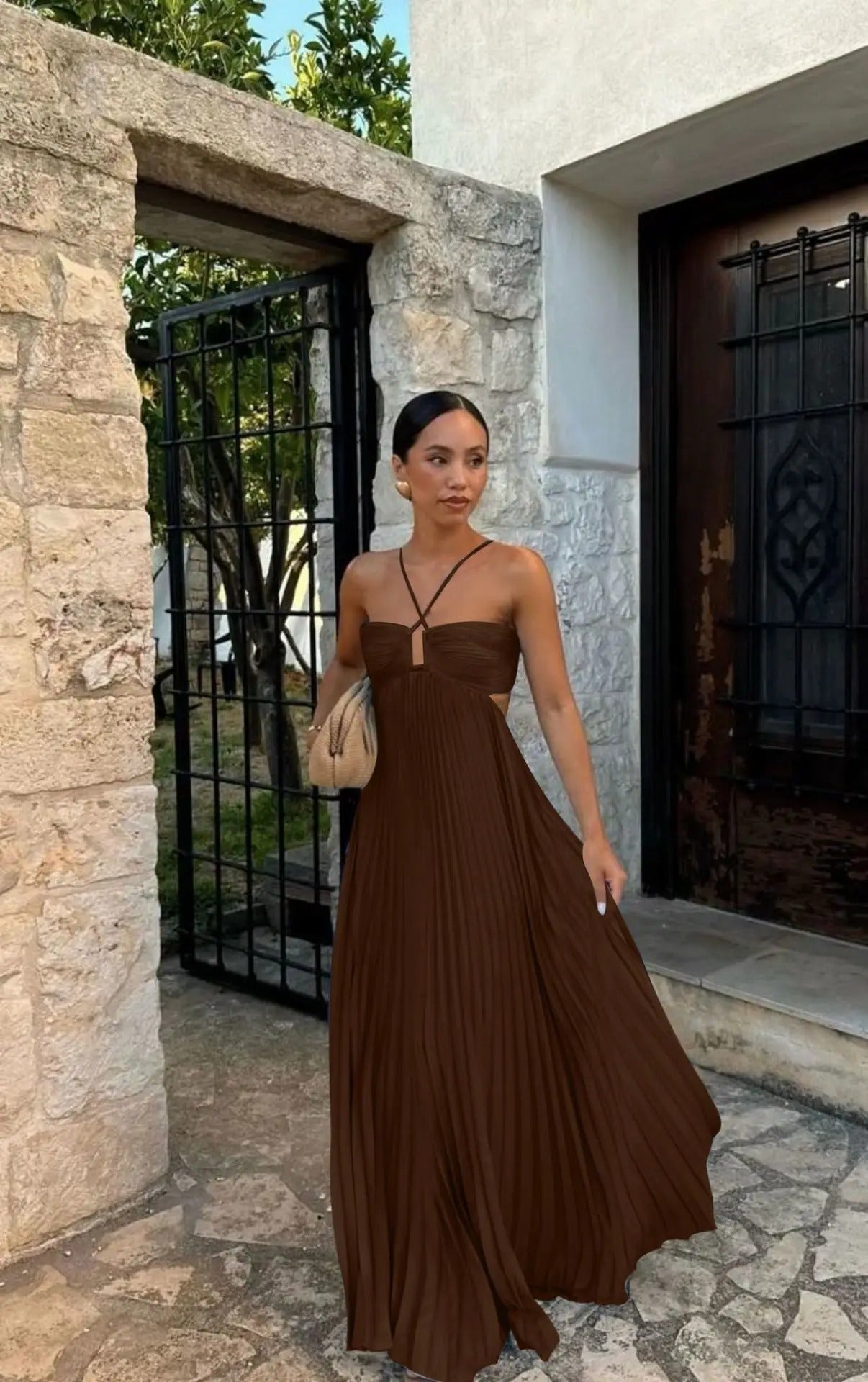 Vestido Longo Plissado Modern Loren
