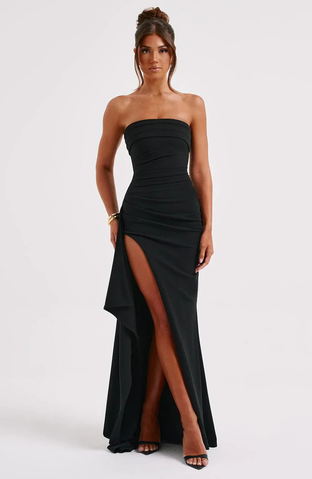Vestido Longo Sem Alças com Fenda Modern Elizabeth