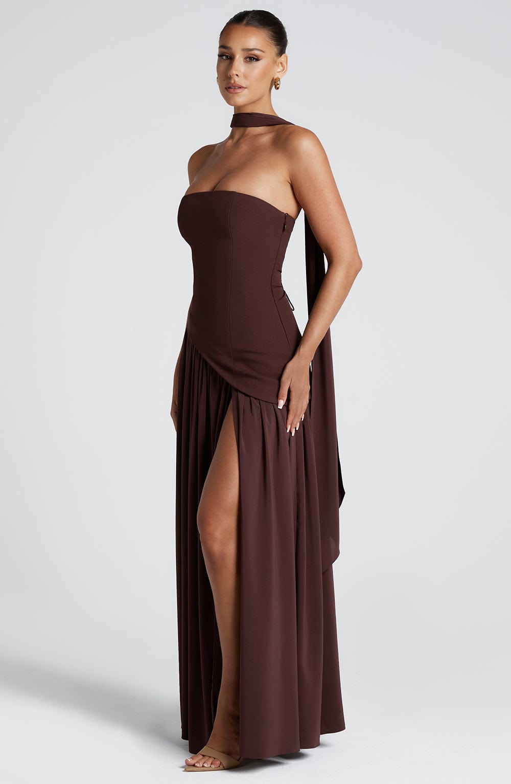 Vestido Longo Sem Alças Elegante Modern Mya