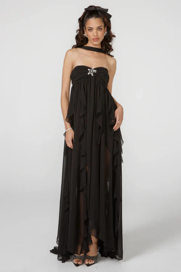 Vestido Com Babados Tendência Modern Ariel