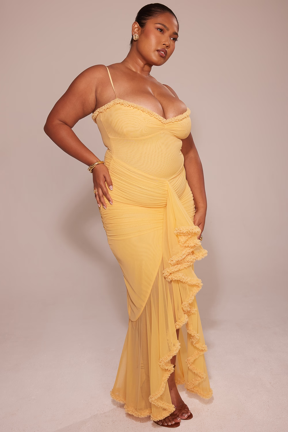 Vestido Longo com Babados Modern Valência - GOLDEN ERA