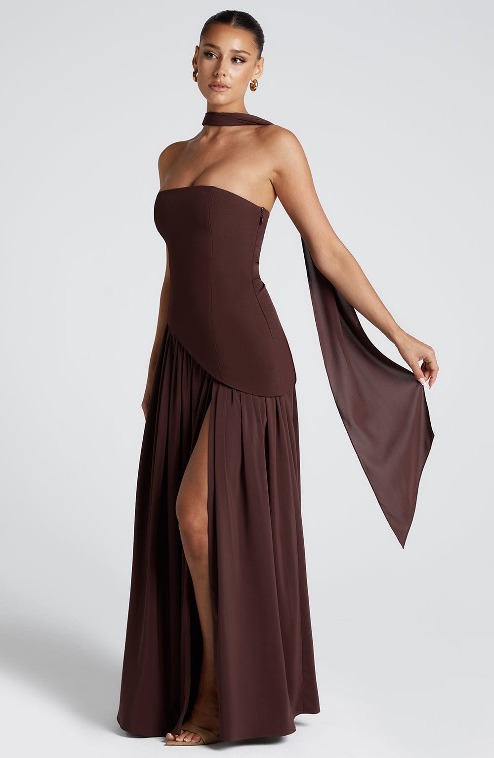 Vestido Longo Sem Alças Elegante Modern Mya