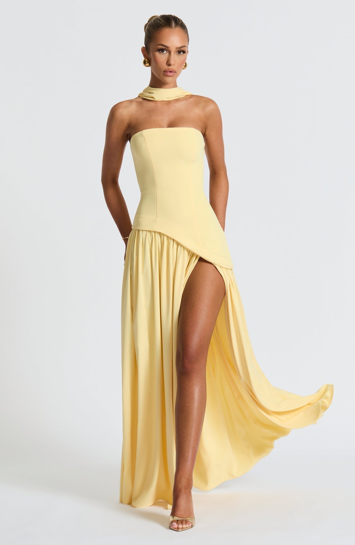Vestido Longo Sem Alças Elegante Modern Mya