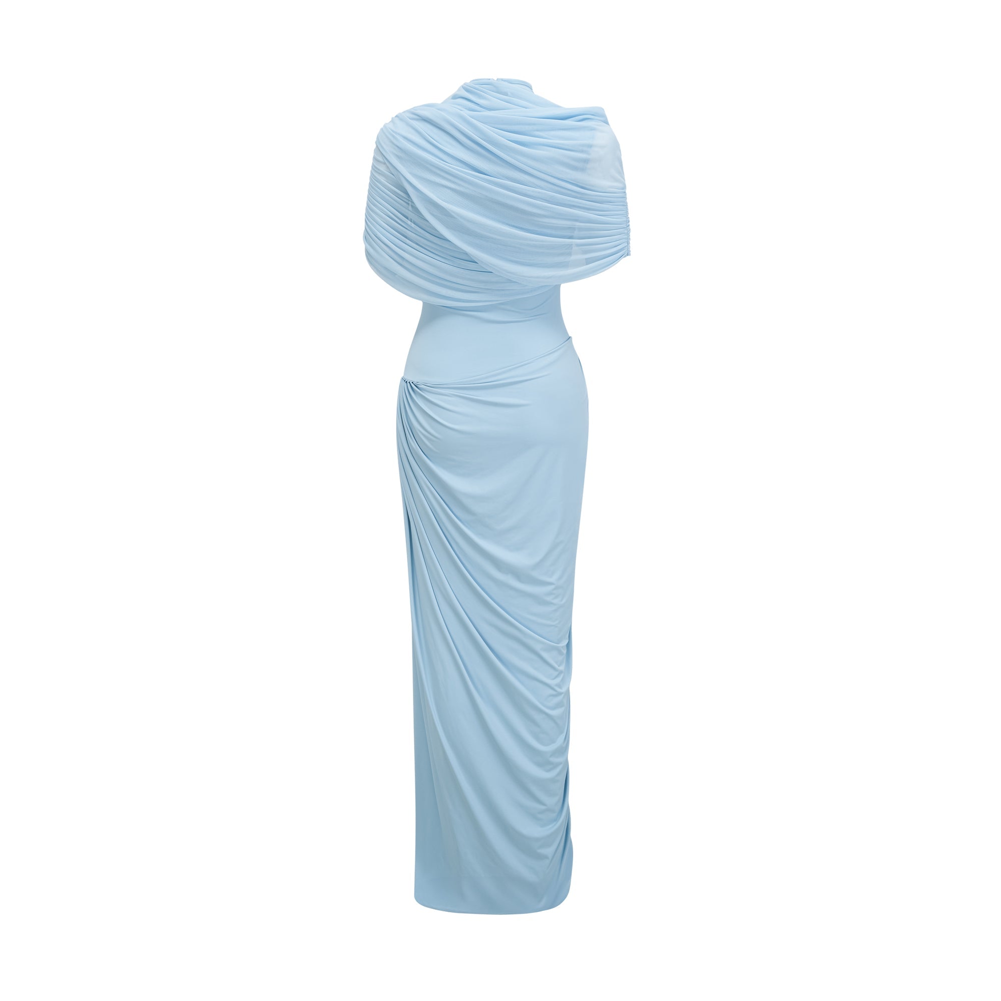 Vestido Longo Drapeado Assimétrico Modern Catherine