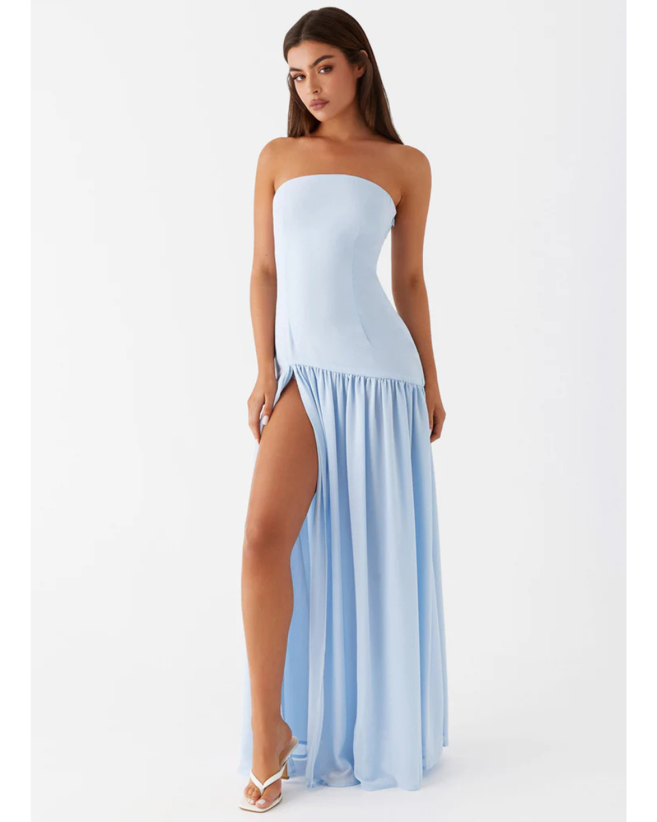 Vestido Longo Tomara que Caia  Com Fenda Modern Eden