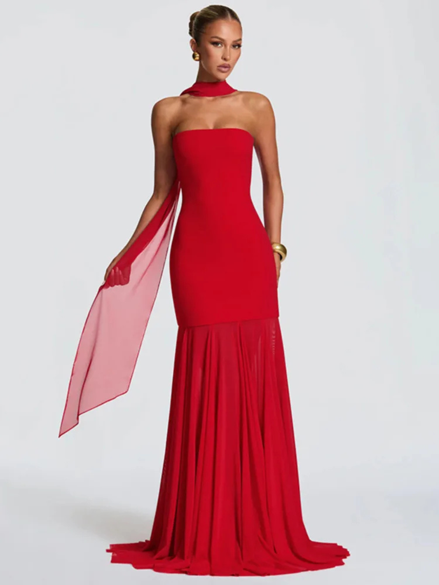 Vestido Longo Sem Alças Modern Adeline