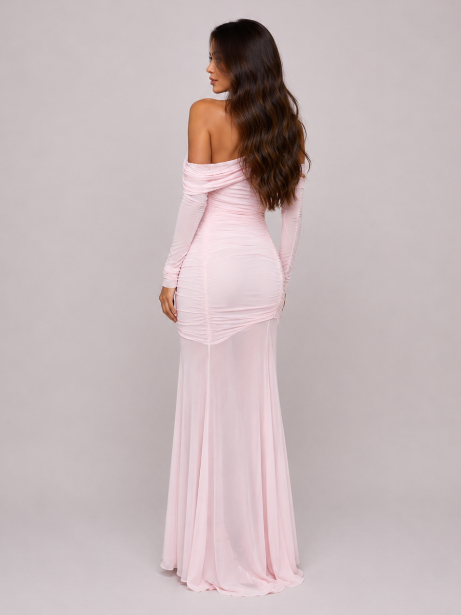 Vestido Longo de Tule Forrado Modern Sienna