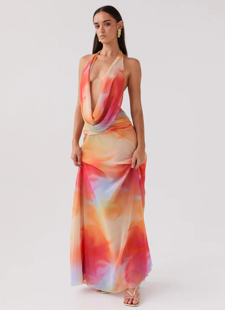 Vestido Longo Decote Frontal Modern Serena