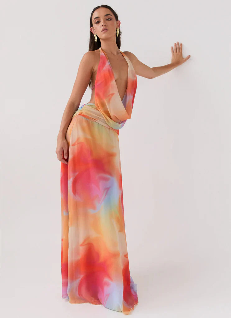 Vestido Longo Decote Frontal Modern Serena