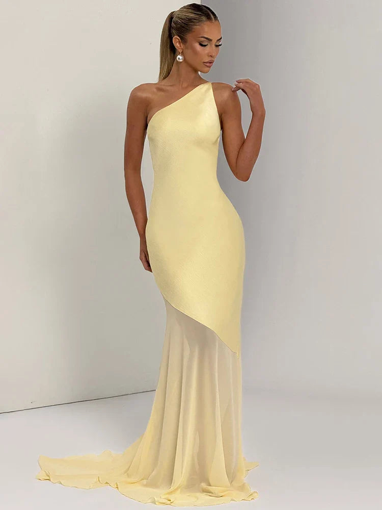 Vestido Longo Cetim Costas Aberta Modern Allure