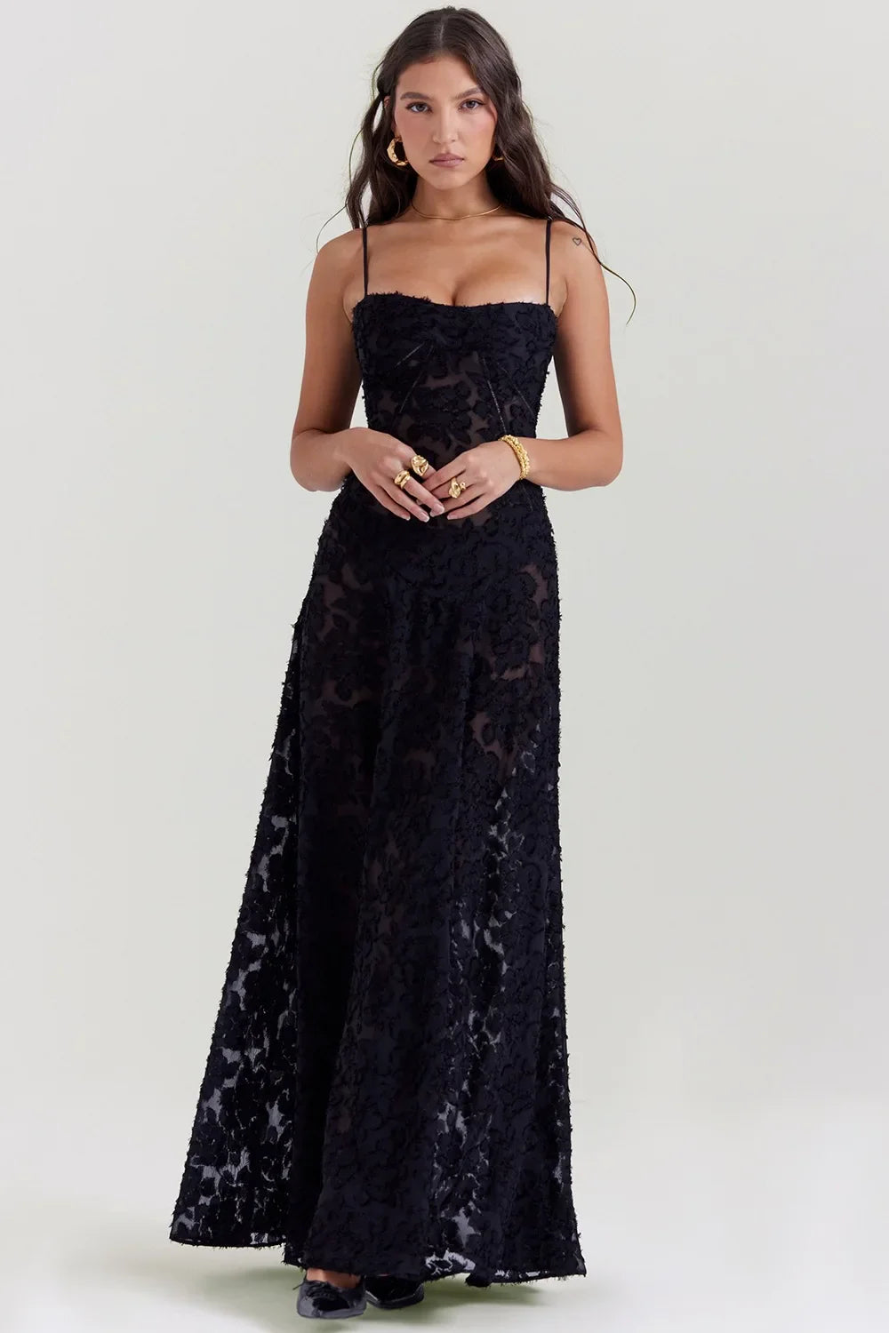 Vestido Longo Modelador com Amarrações Corselet Modern Selena - GOLDEN ERA