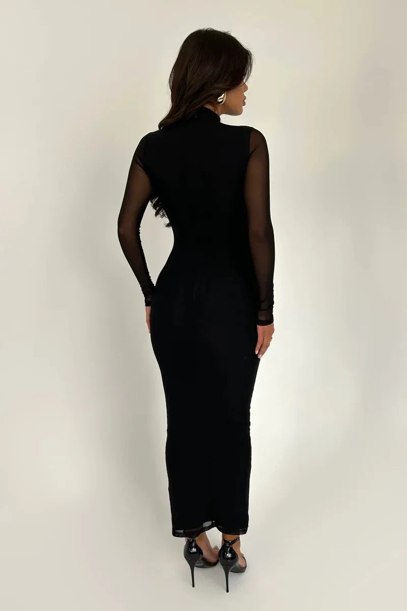 Vestido Longo Com Tule Modern Aisha