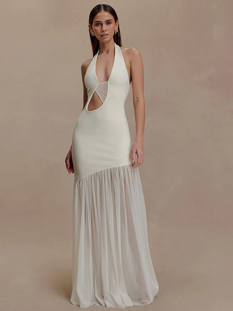 Vestido Longo com Tule Modern Fiorenza