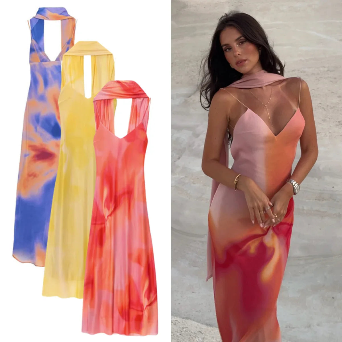 Vestido Longo Decote no Busto Modern Moana