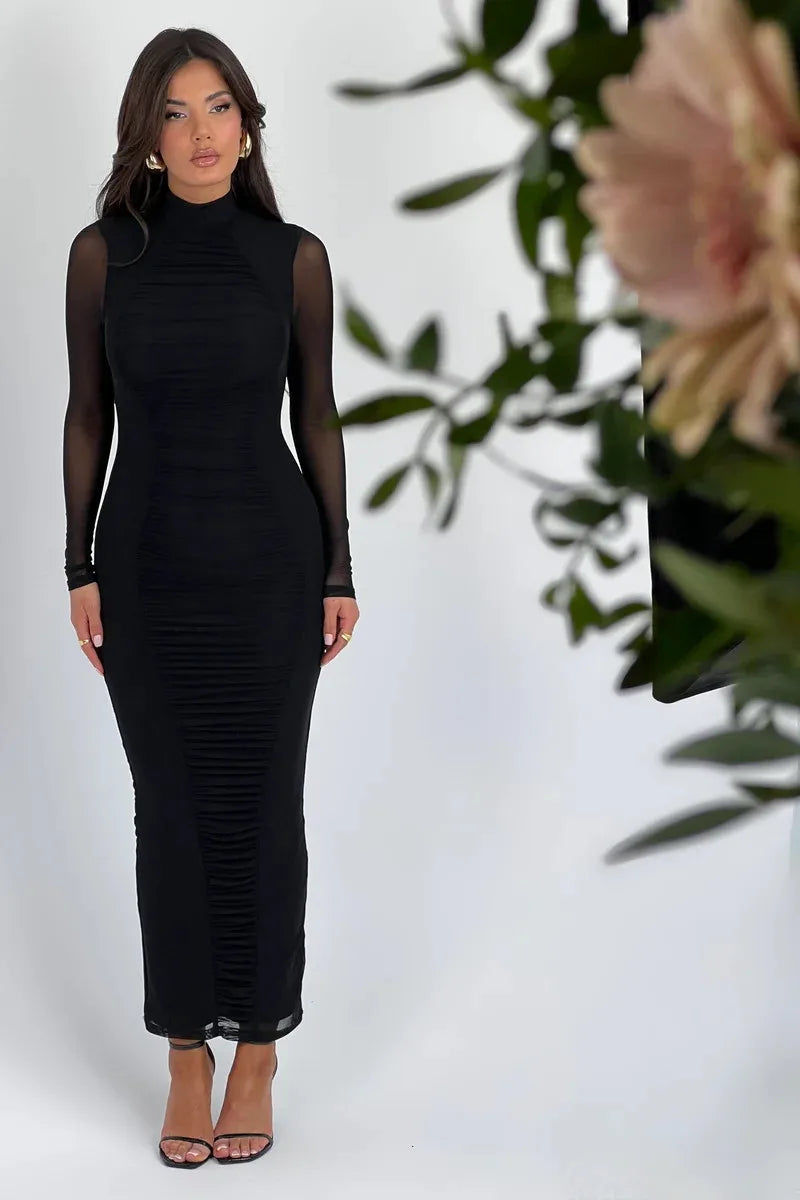 Vestido Longo Com Tule Modern Aisha