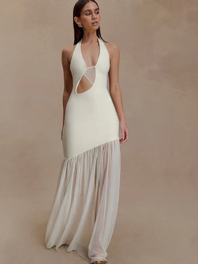 Vestido Longo com Tule Modern Fiorenza