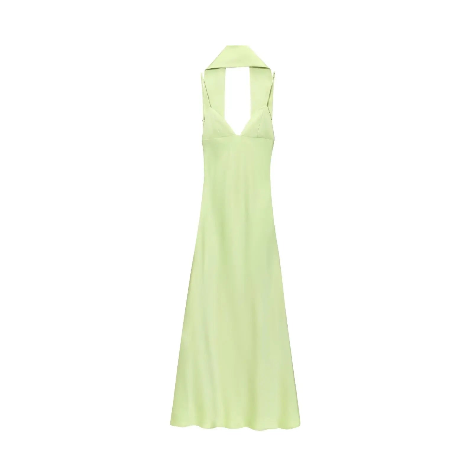 Vestido Longo Cetim Cremoso Modern Zêra
