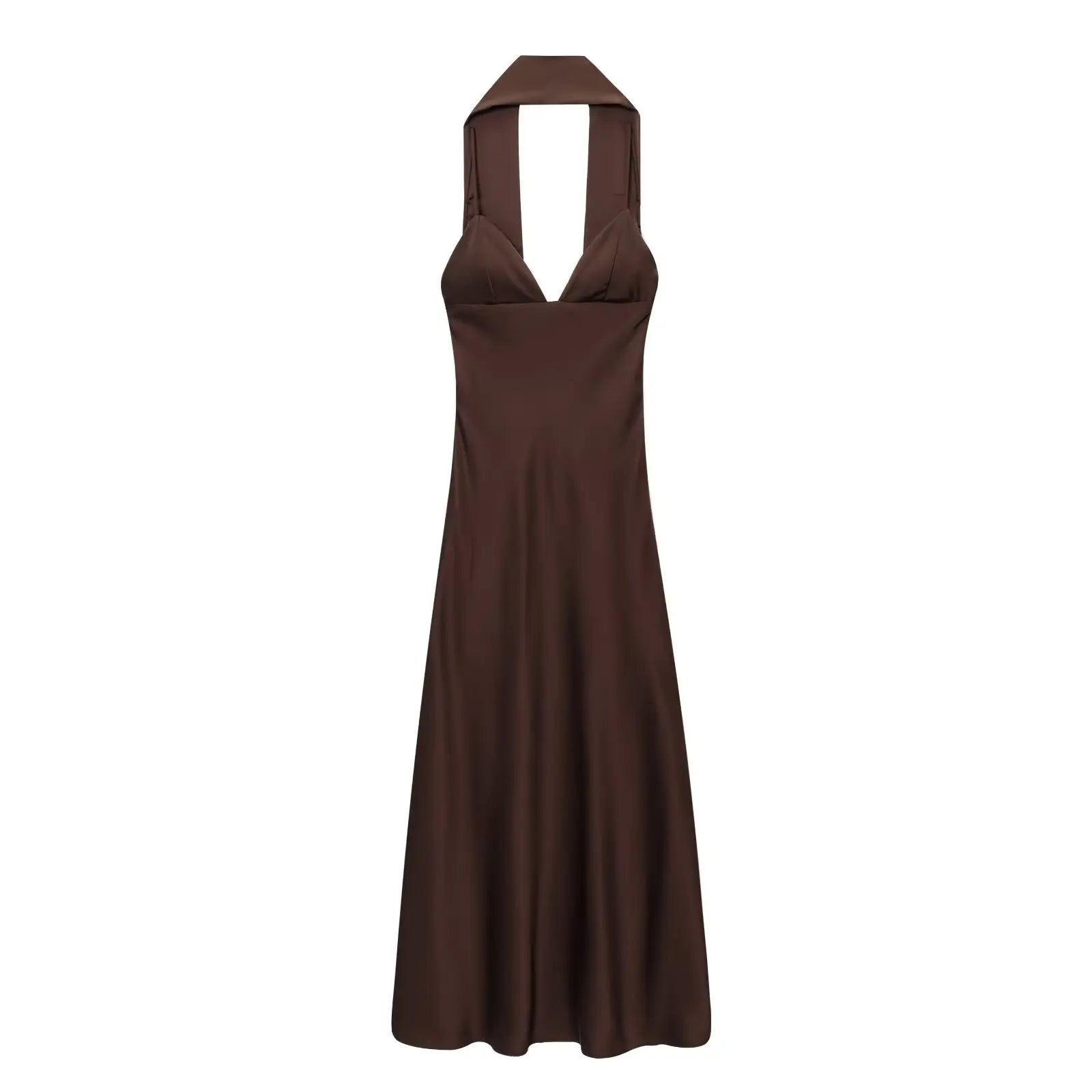 Vestido Longo Cetim Cremoso Modern Zêra