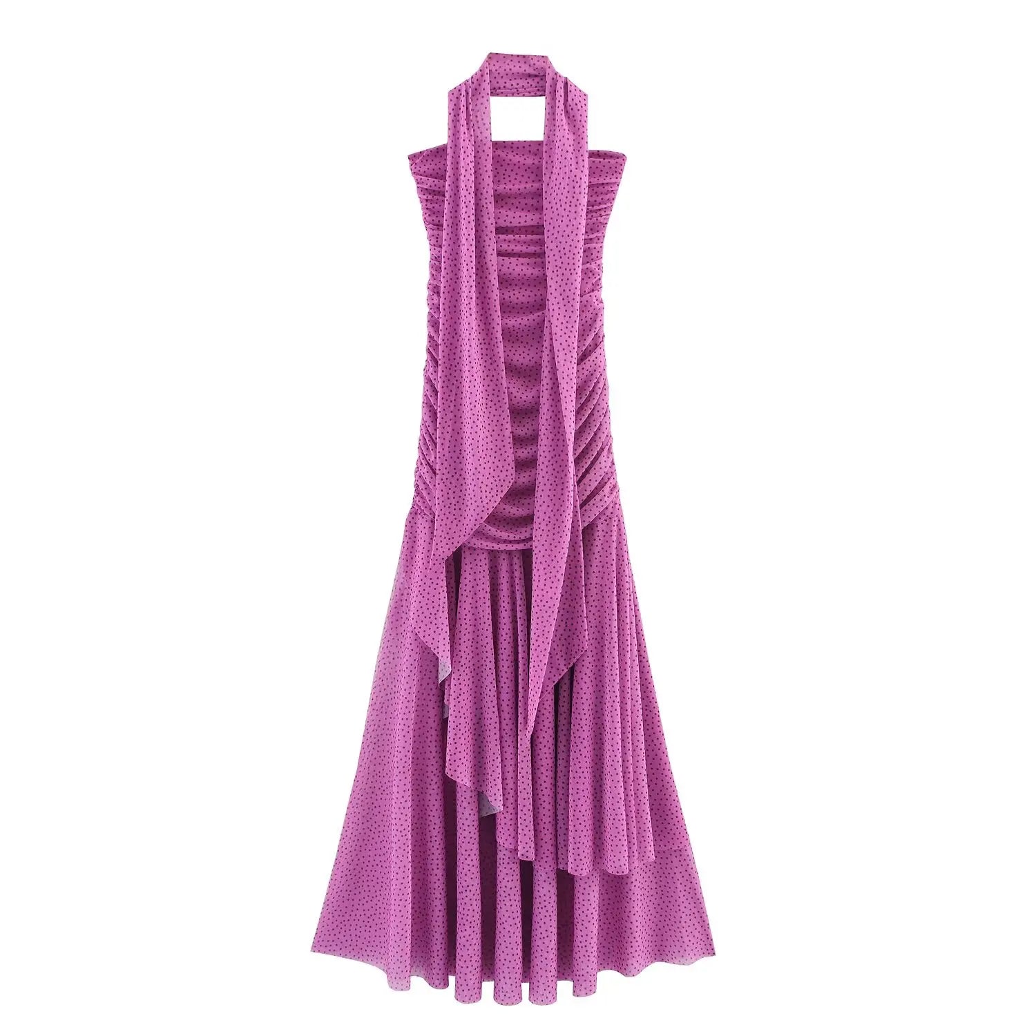 Vestido Longo sem Mangas com Babados Modern Millie