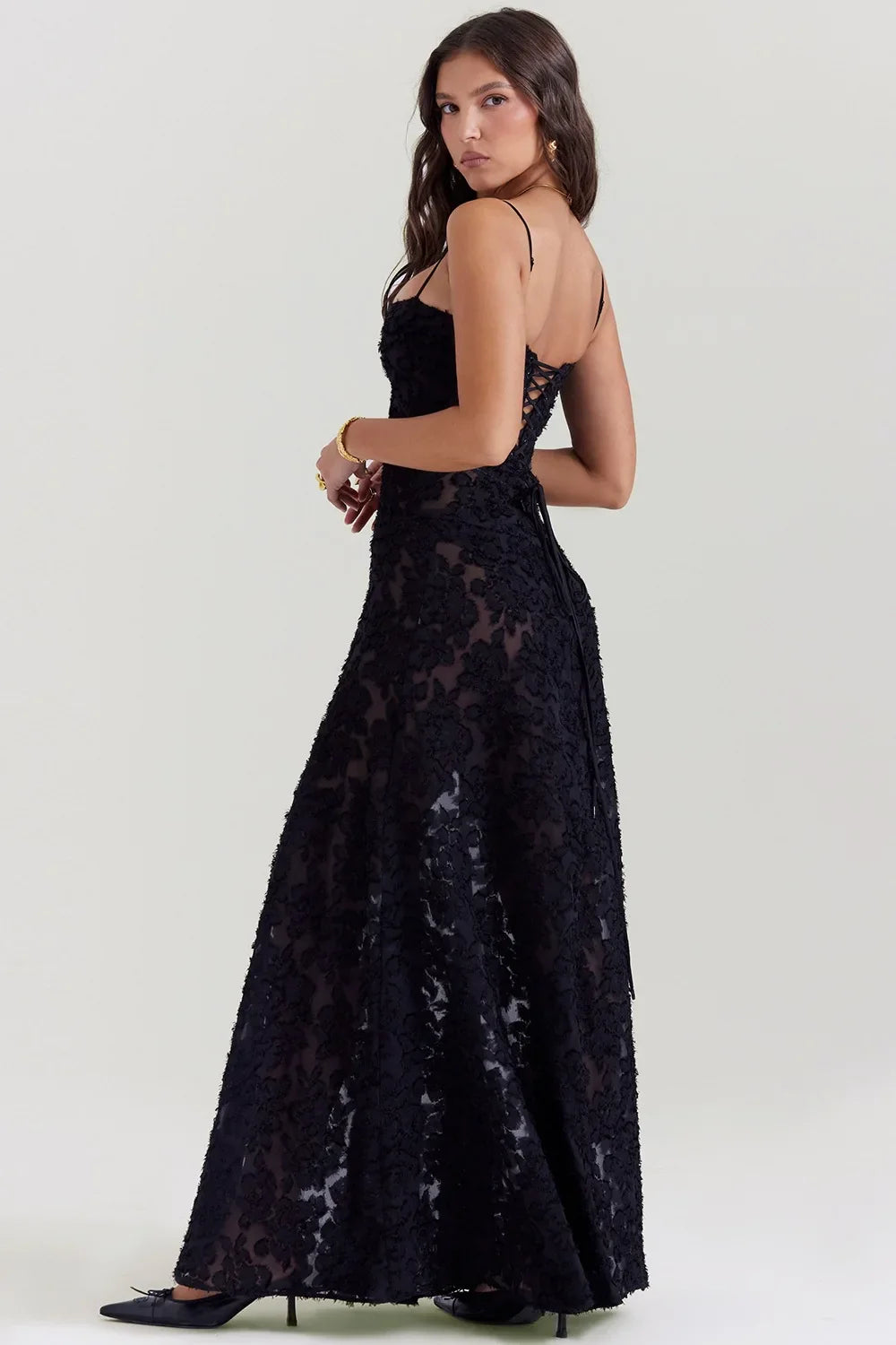 Vestido Longo Modelador com Amarrações Corselet Modern Selena - GOLDEN ERA