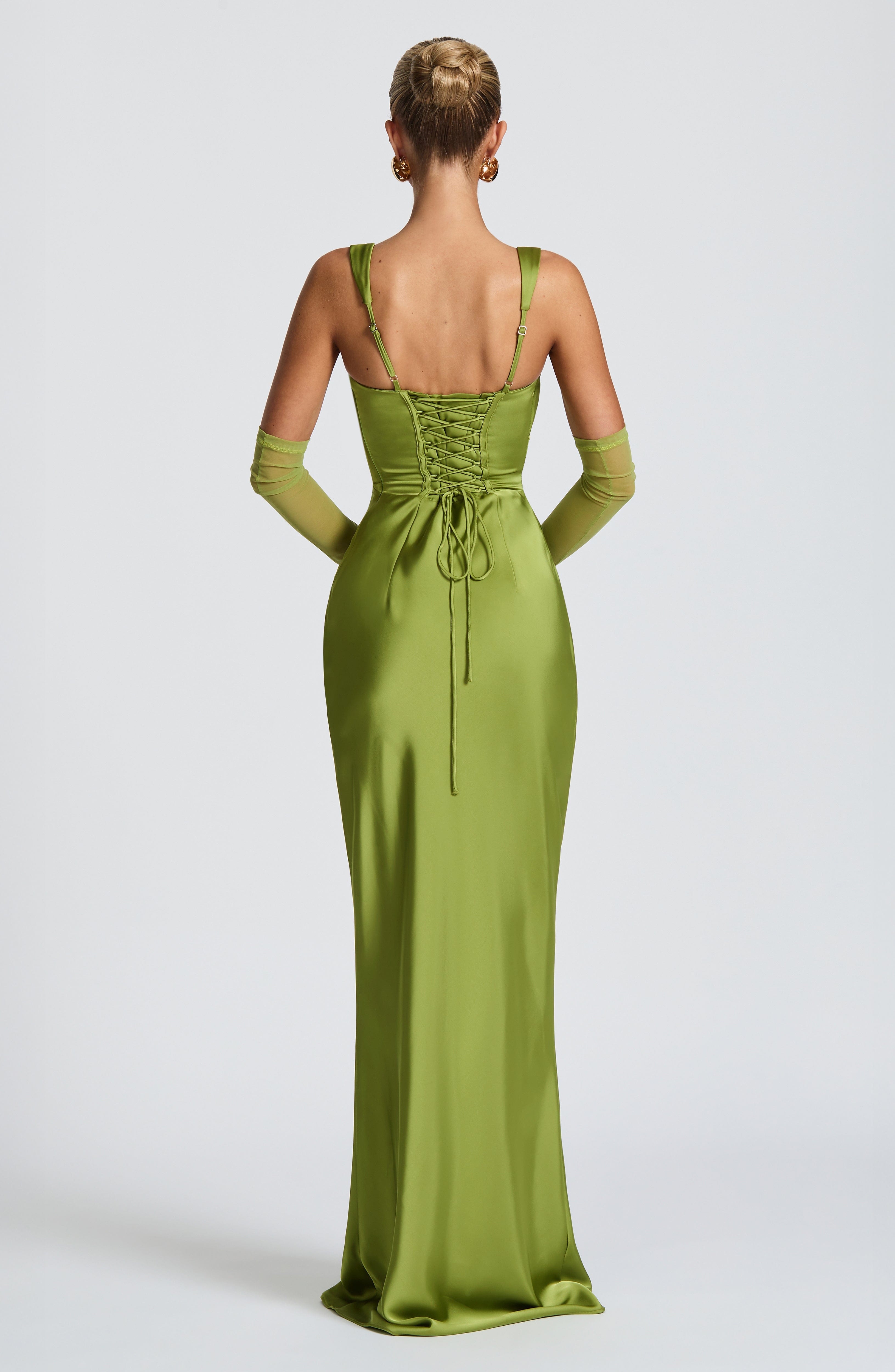Vestido Longo de Cetim com Lenço Modern Viena