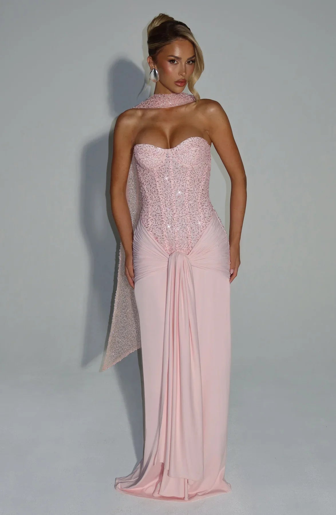 Vestido Longo Corselet de Paetê Modern Dálya