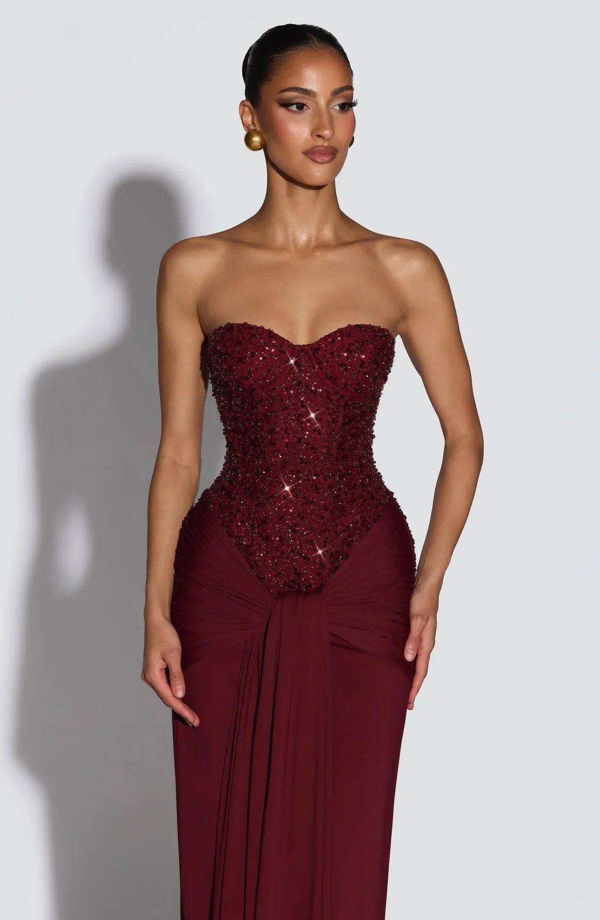 Vestido Longo Corselet de Paetê Modern Dálya