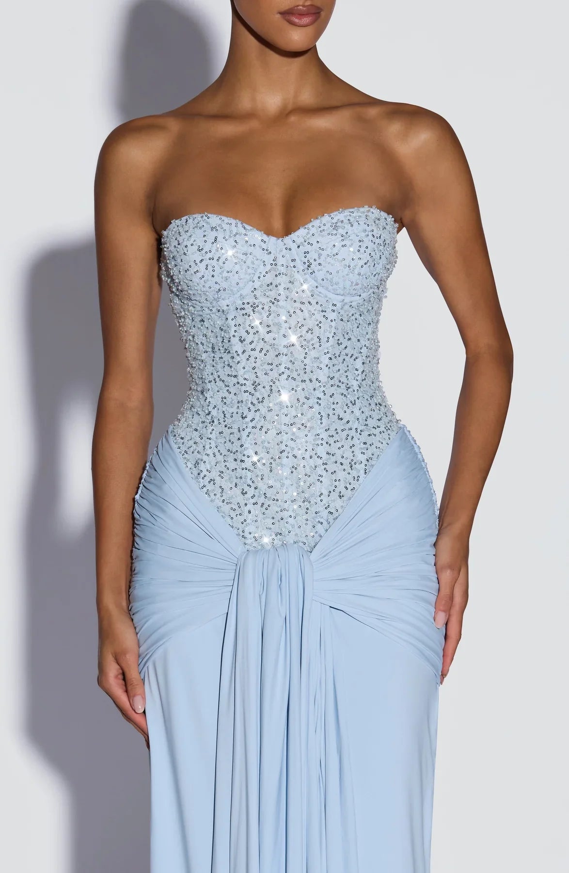 Vestido Longo Corselet de Paetê Modern Dálya