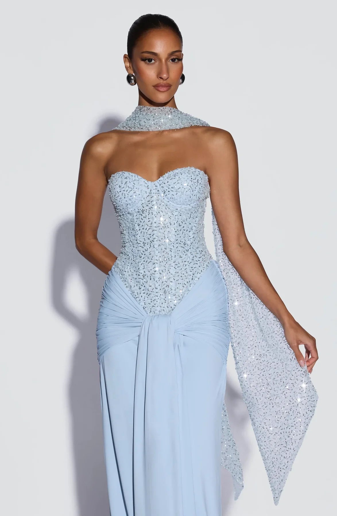Vestido Longo Corselet de Paetê Modern Dálya